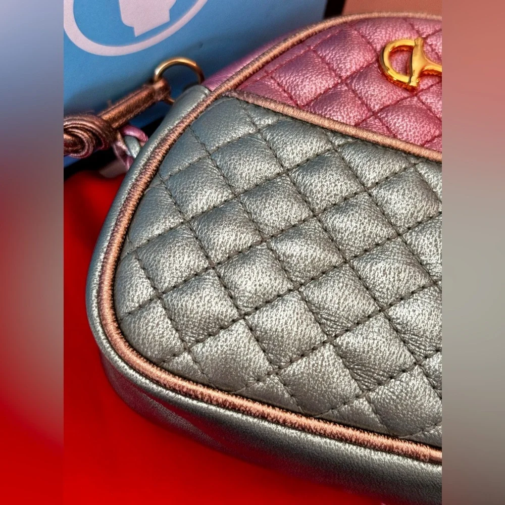 GUCCI Nappa Trapuntata Mini Zumi Dome Metallic Pastels Xbody Bag - Picture 9 of 16